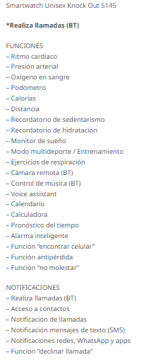 Smartwatch Knock Out 5145